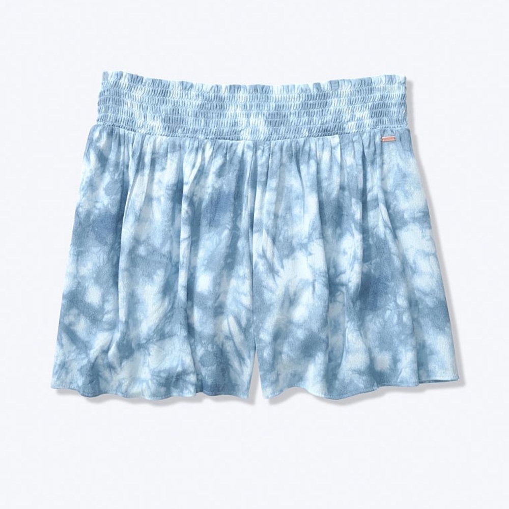 PINK Victoria’s Secret Smocked Short in Icy Topaz Tie Dye